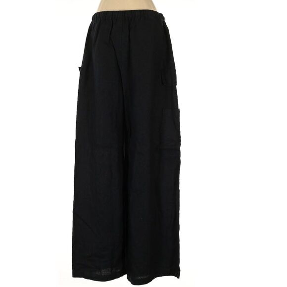 Reformation Mateo Pant 100% Linen Black Multi Cargo Pocket Wide Leg Trousers Sm - Picture 3 of 8